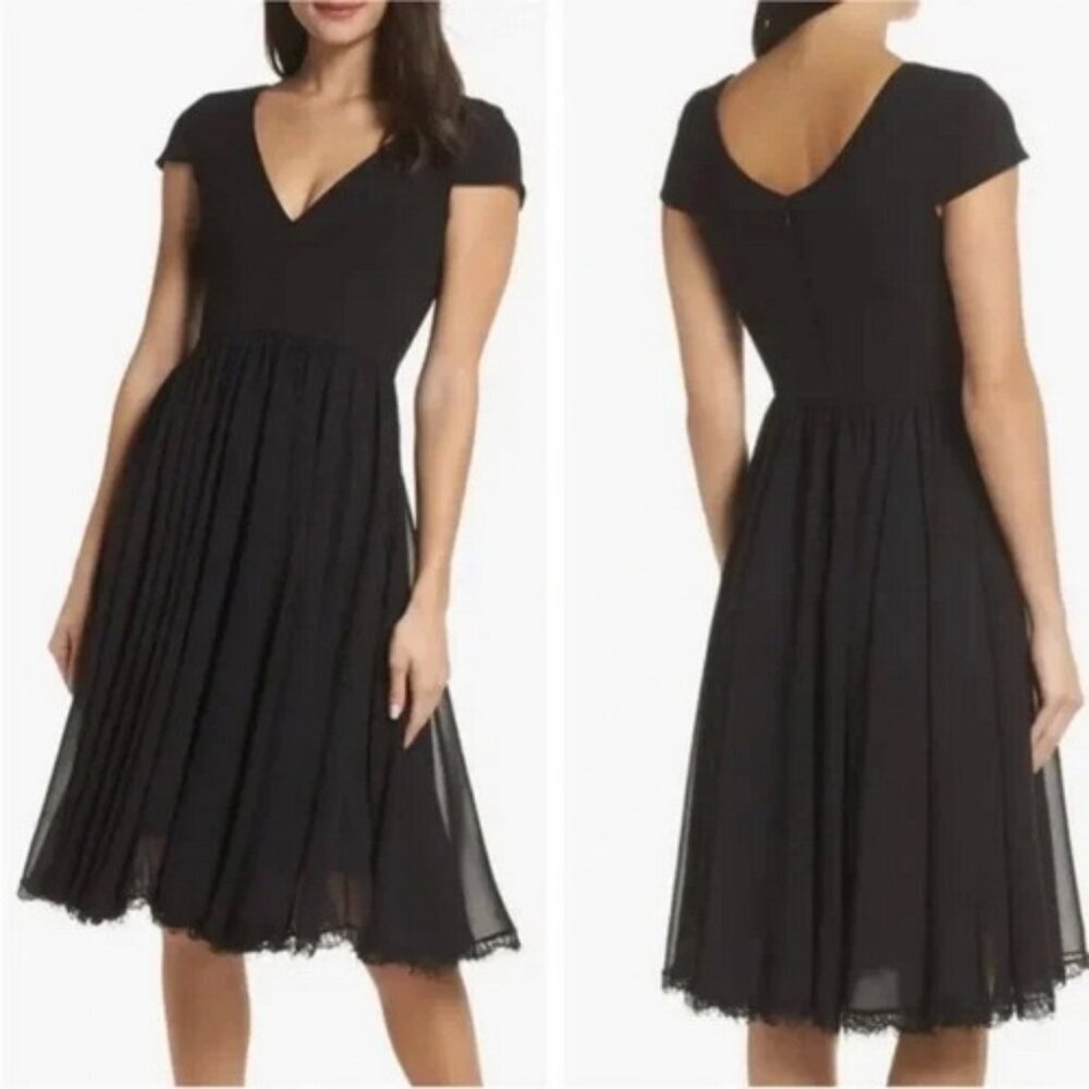 Dress The Population Black Corey Chiffon Fit & Flare